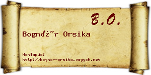 Bognár Orsika névjegykártya